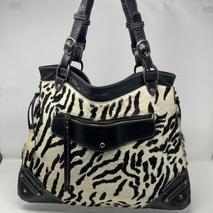 Marco Buggiani Calf Hair Zebra Print Leather Shoulder Bag🖤
